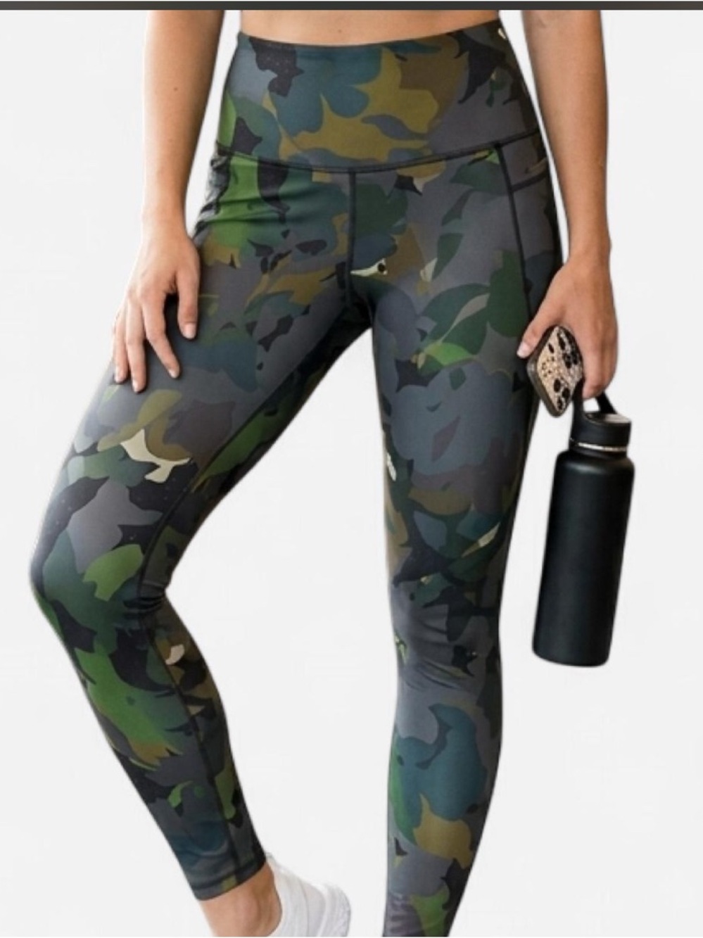 Old Navy Camo High-Rise Workout Pants Leggings in Olive & Charcoal (B) Gym